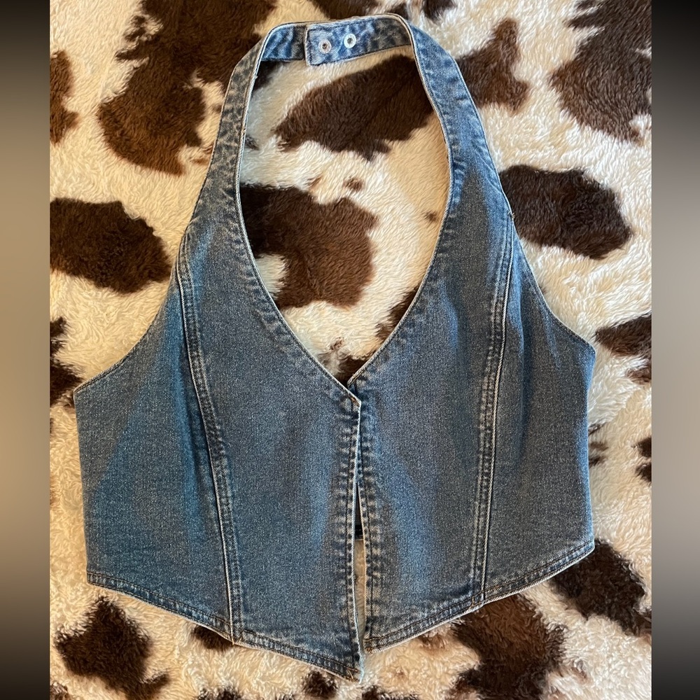 Large never been worn Pacsum jean vest .